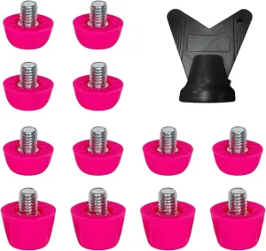 12pcs Soccer Boots Studs, Football Rugby Cleats Replacement Nylon Studs, Durable & Wear-Resistant, Soccer Boots Accessories, 8pcs 7mm   4pcs*10mm, Pink