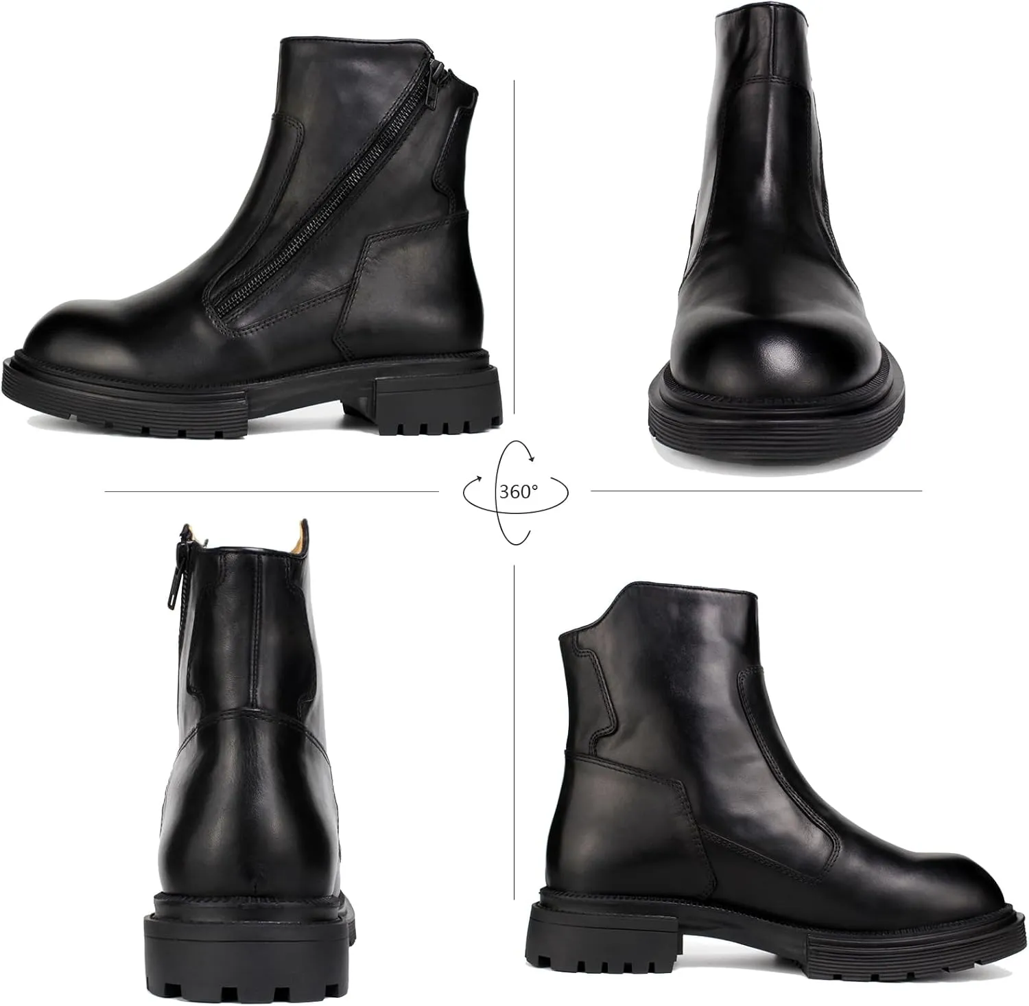2025 Men's Premium Chelsea Boots - Slip-Resistant Rubber Sole, Full-Grain Leather & YKK Zipper, Breathable OrthoLite® Insole | Business Casual Ankle Boots with Anti-Odor Technology