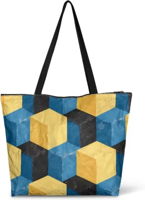 3D Vivid Cat 14x6x15 Tote Paper Bag for Women, Gothic Rose Butterfly Hand Bag, Halloween Spider Web Commute Bag