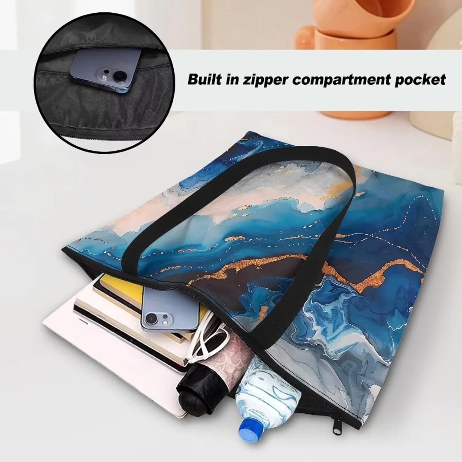 3D Vivid Cat 14x6x15 Tote Paper Bag for Women, Gothic Rose Butterfly Hand Bag, Halloween Spider Web Commute Bag