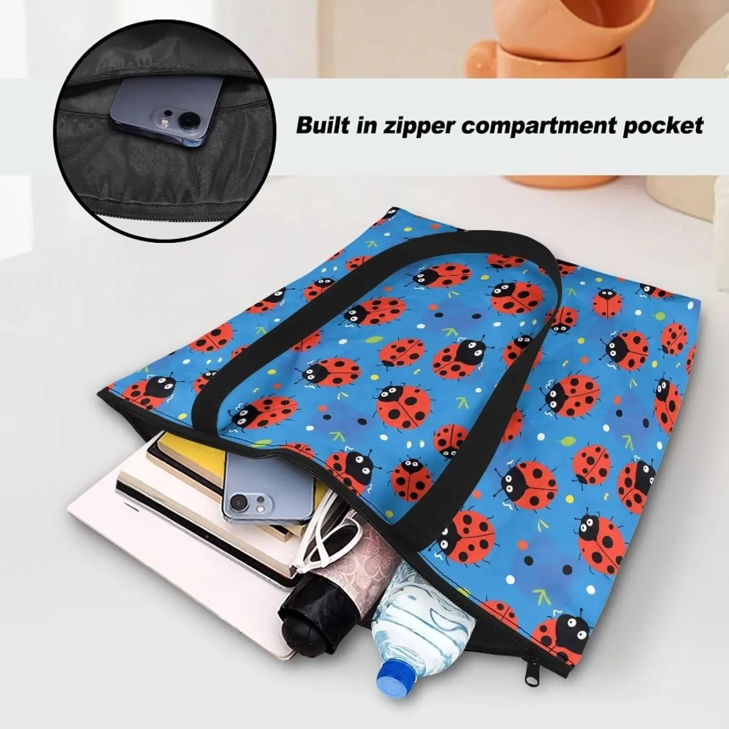 3D Vivid Cat 14x6x15 Tote Paper Bag for Women, Gothic Rose Butterfly Hand Bag, Halloween Spider Web Commute Bag