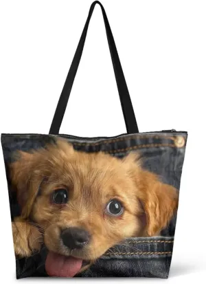 3D Vivid Cat 14x6x15 Tote Paper Bag for Women, Gothic Rose Butterfly Hand Bag, Halloween Spider Web Commute Bag