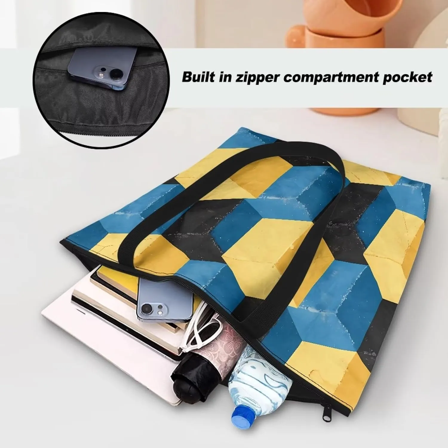 3D Vivid Cat 14x6x15 Tote Paper Bag for Women, Gothic Rose Butterfly Hand Bag, Halloween Spider Web Commute Bag