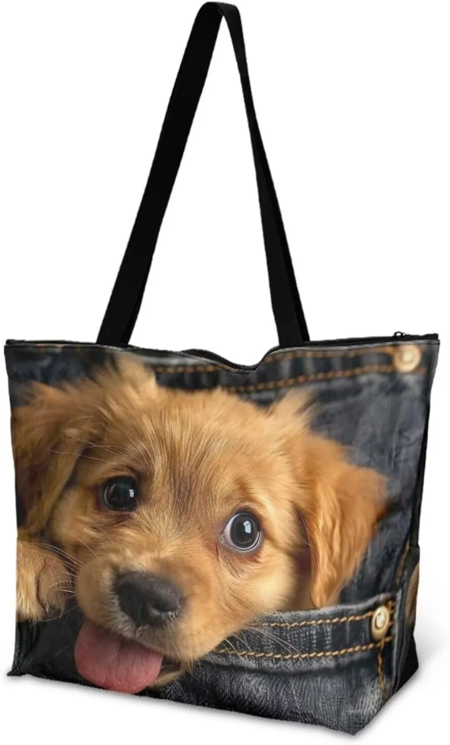3D Vivid Cat 14x6x15 Tote Paper Bag for Women, Gothic Rose Butterfly Hand Bag, Halloween Spider Web Commute Bag