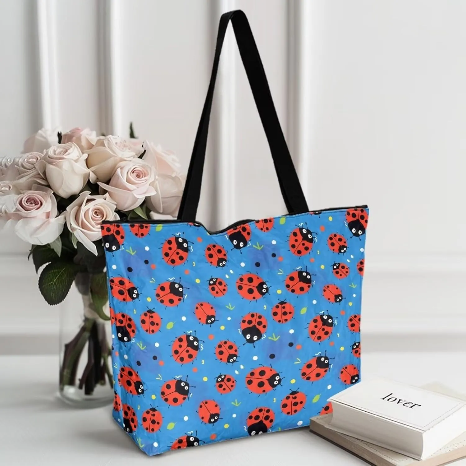 3D Vivid Cat 14x6x15 Tote Paper Bag for Women, Gothic Rose Butterfly Hand Bag, Halloween Spider Web Commute Bag