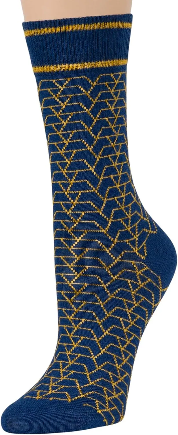 7BIGSTARS KINGDOM Womens Fun Cotton Crew Socks - 4 Pack L/M - Cactus Space Desert Coffee Fox Dog Hedgehog Puppy Flower Bird