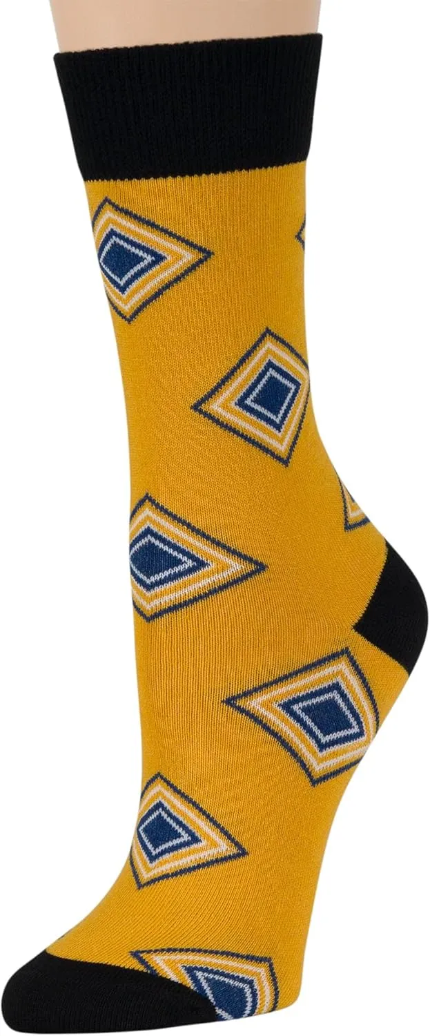 7BIGSTARS KINGDOM Womens Fun Cotton Crew Socks - 4 Pack L/M - Cactus Space Desert Coffee Fox Dog Hedgehog Puppy Flower Bird