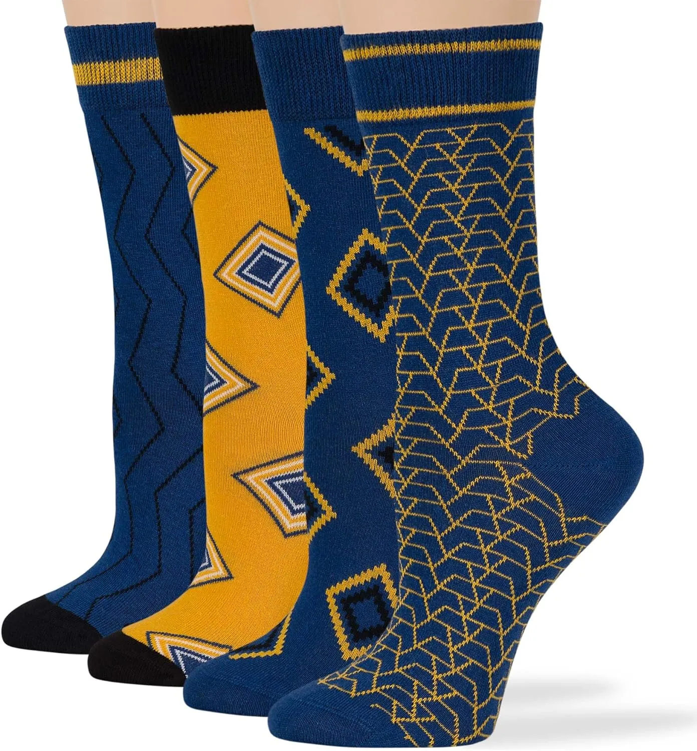 7BIGSTARS KINGDOM Womens Fun Cotton Crew Socks - 4 Pack L/M - Cactus Space Desert Coffee Fox Dog Hedgehog Puppy Flower Bird