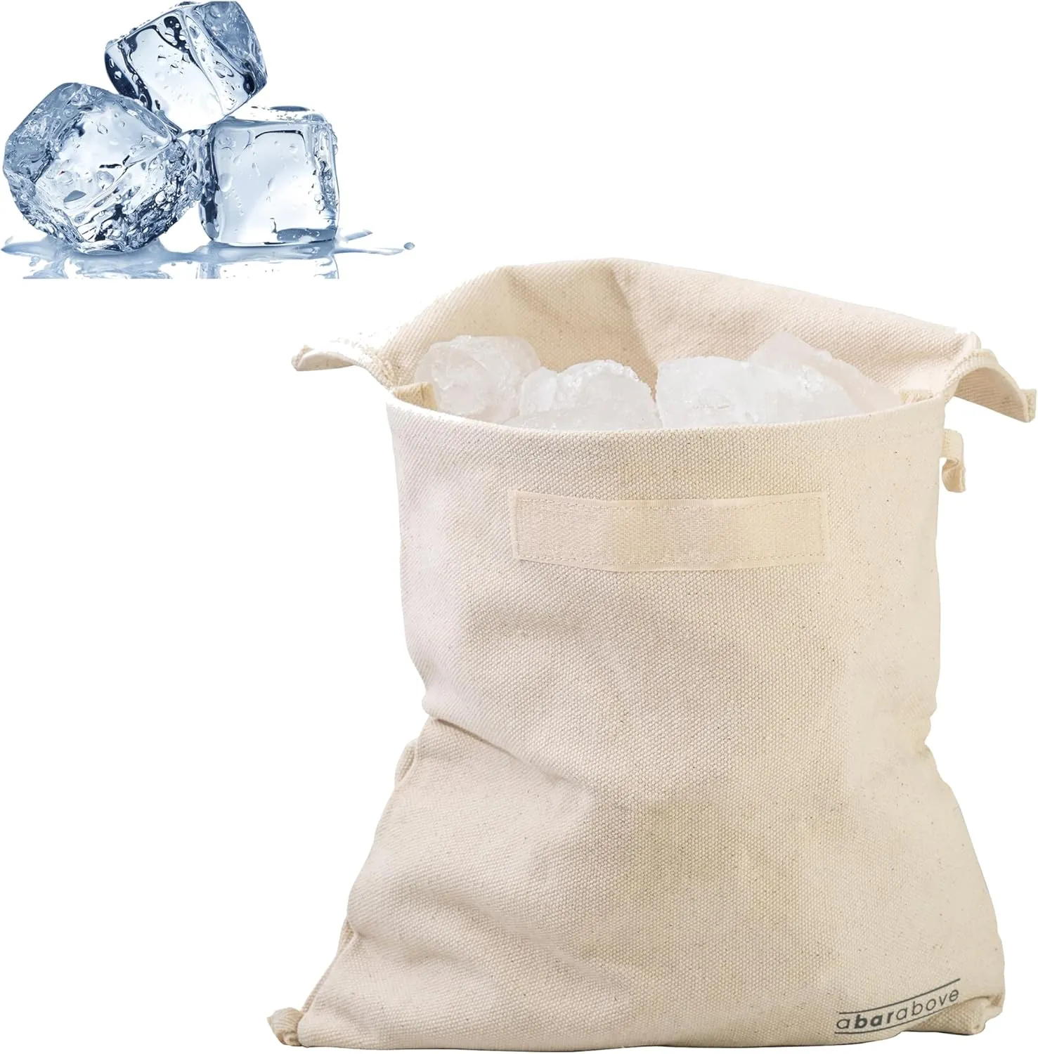 A Bar Above Premium Lewis Bag, Reusable Black Ice Bag, for Crushed Ice, Professional Grade Canvas with Flap, Creates Perfect Crushed Ice, for Cocktails, Mai Tais, and More, XL, 15.5" x 12"