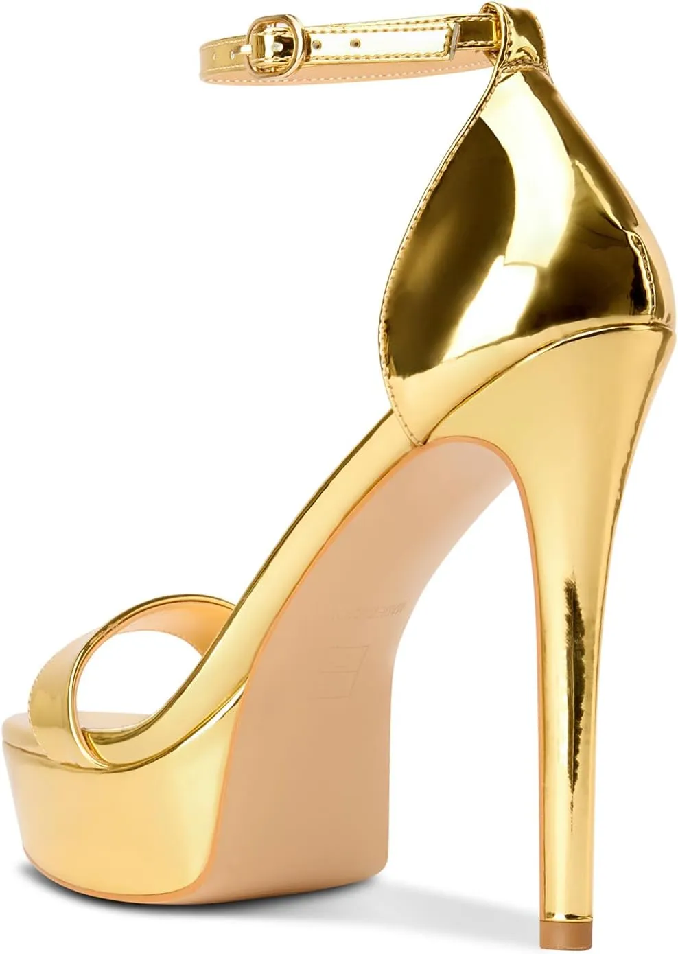 Aachcol Womens Platform Sandals Peep Open Toe Stiletto High Heels Ankle Strap Buckle Sexy Dress Shoes 5.1 Inches Heels