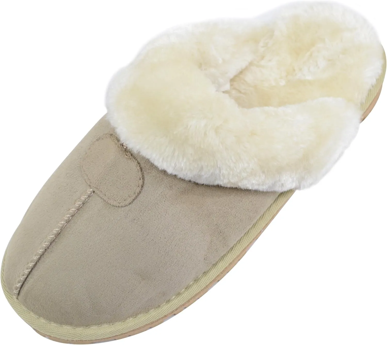 ABSOLUTE FOOTWEAR Ladies/Womens Soft Thick Faux Fur Mules/Slippers/Indoor Shoes with Thick Fur Trim