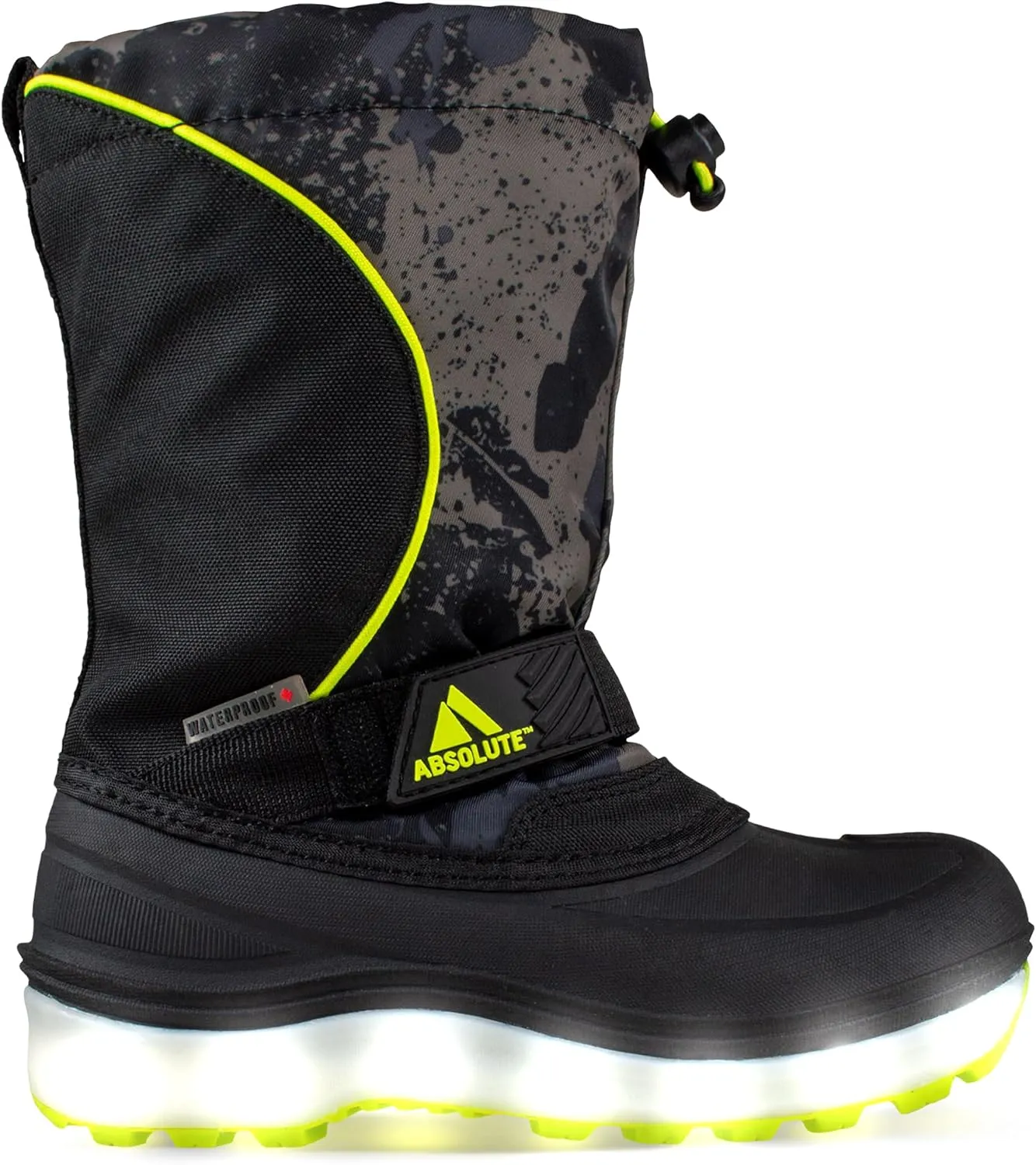 Absolute Nebula 4 Little Kid Light Up Snow Winter Boots, Warm, Insulated, Waterproof Shell