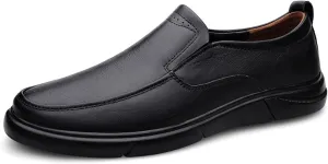 ADMLZQQ Men's Slip on Leather Lined Square Toe Dress Loafers Shoes for Casual Weekend Formal Work