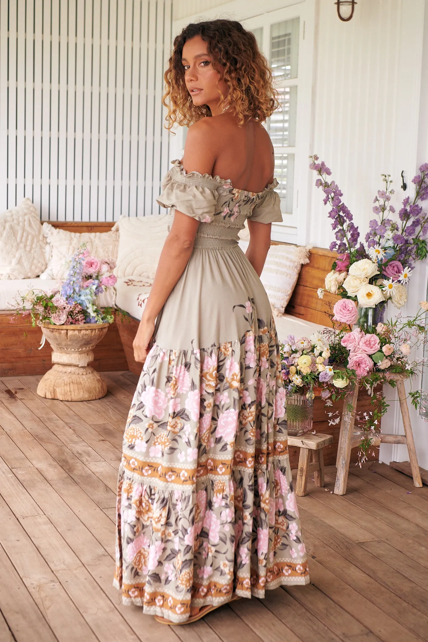 Adore You Print Claudette Maxi Dress