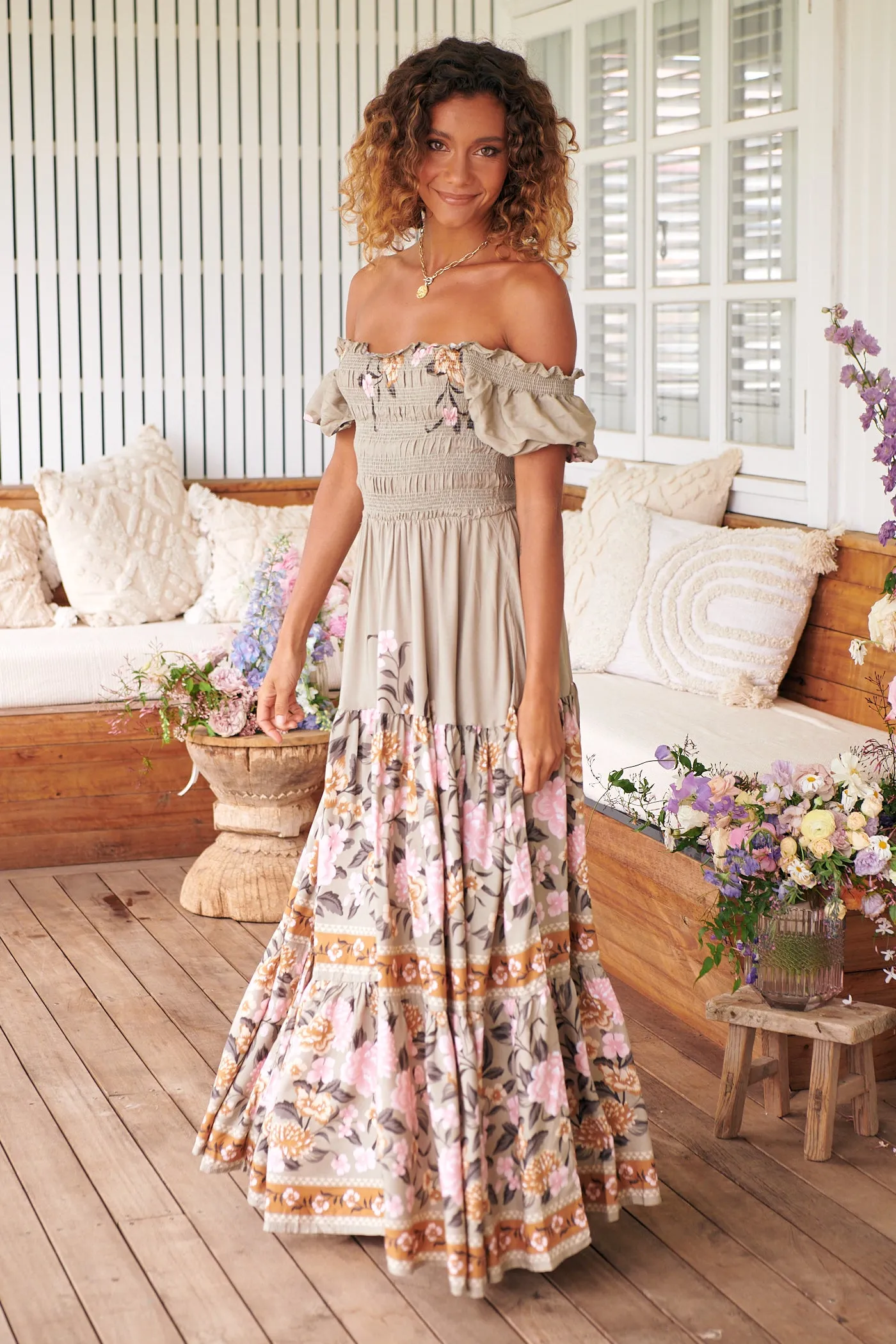 Adore You Print Claudette Maxi Dress