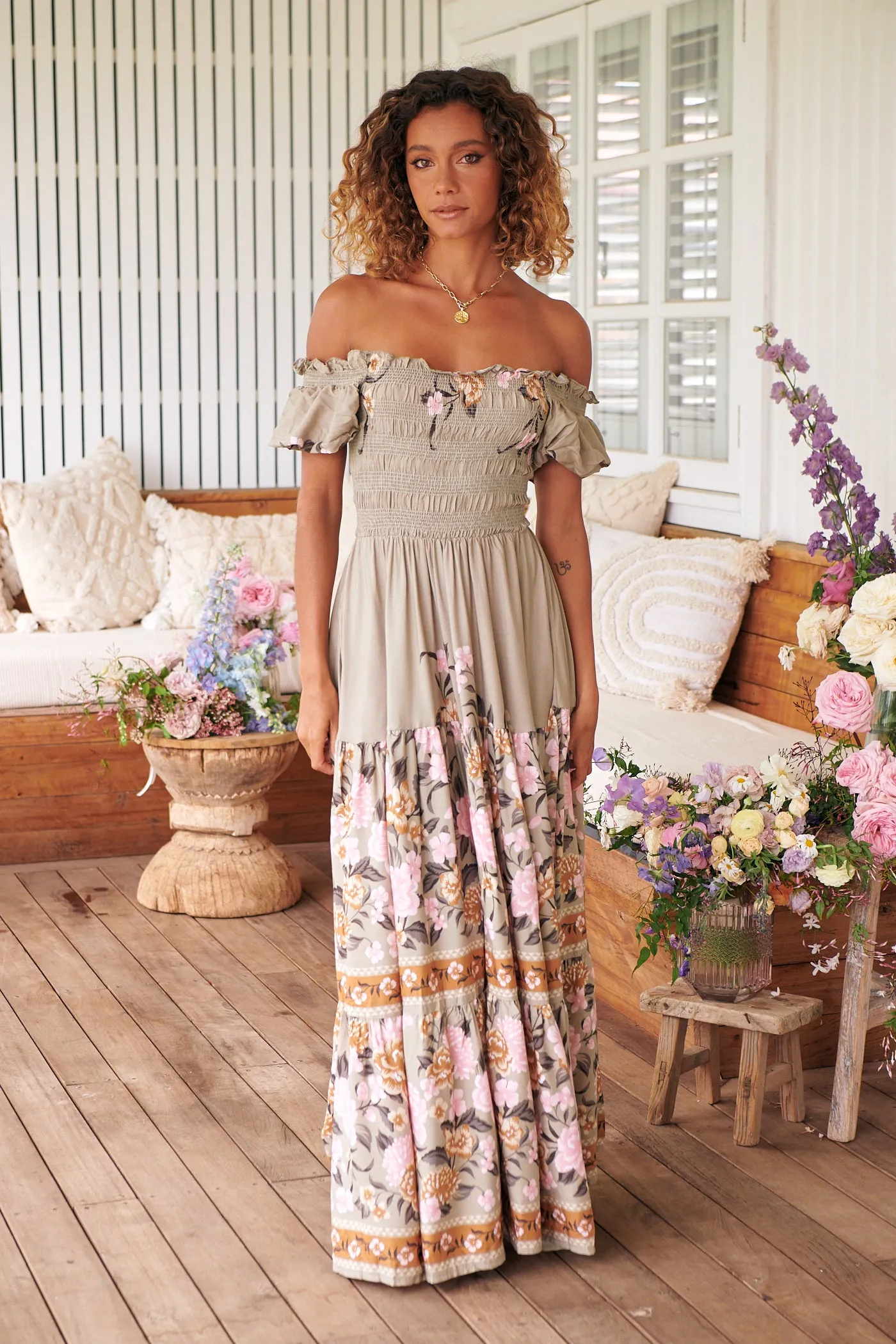 Adore You Print Claudette Maxi Dress