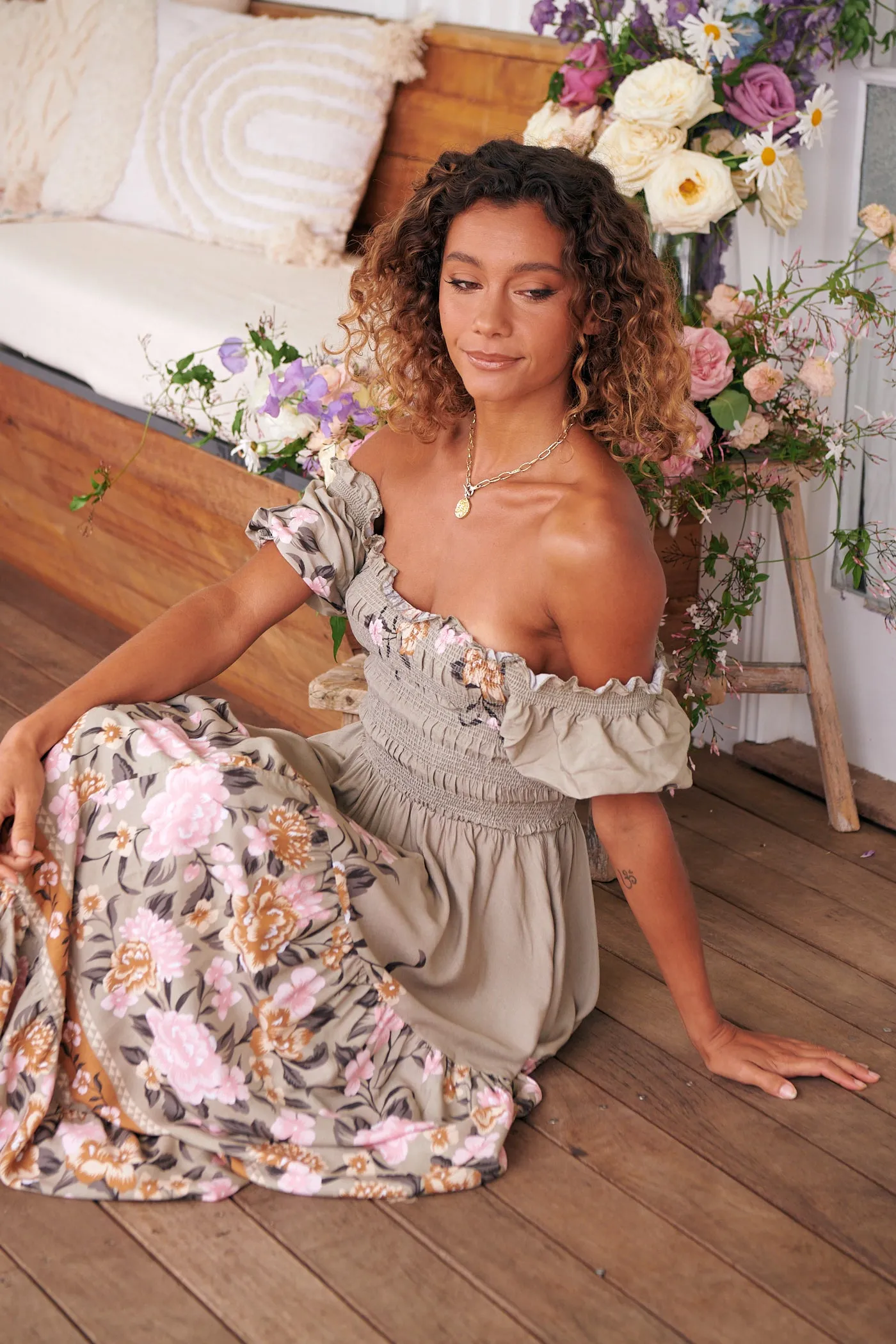 Adore You Print Claudette Maxi Dress