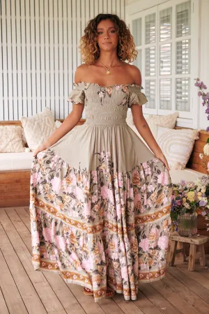 Adore You Print Claudette Maxi Dress