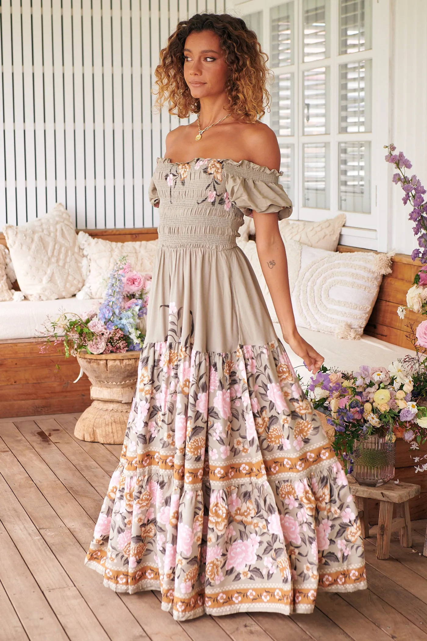 Adore You Print Claudette Maxi Dress