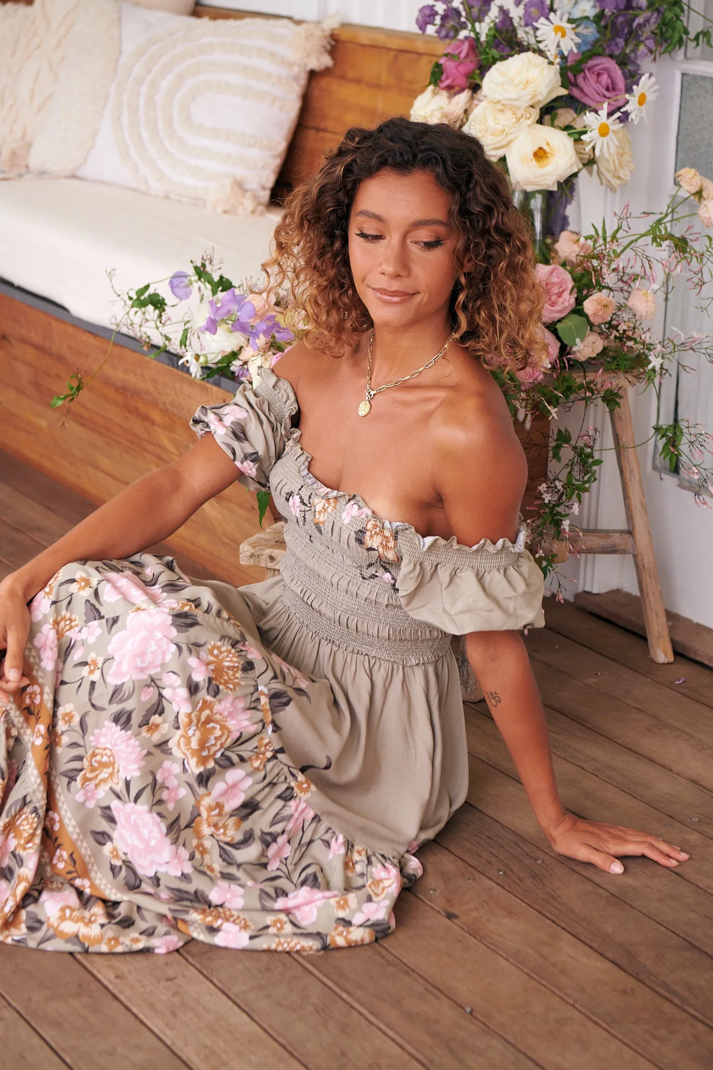 Adore You Print Claudette Maxi Dress