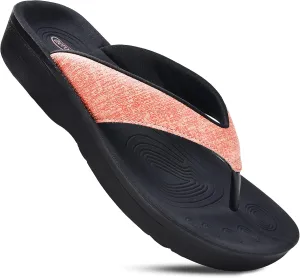 AEROTHOTIC Slip On Recovery Footwear Plantar Fasciitis Flip Flops for Women Yoga Mat Outdoor Walking Beach Ladies Arch Support Summer Thong Dressy Casual Sandals Comfortable Vacation Essentials