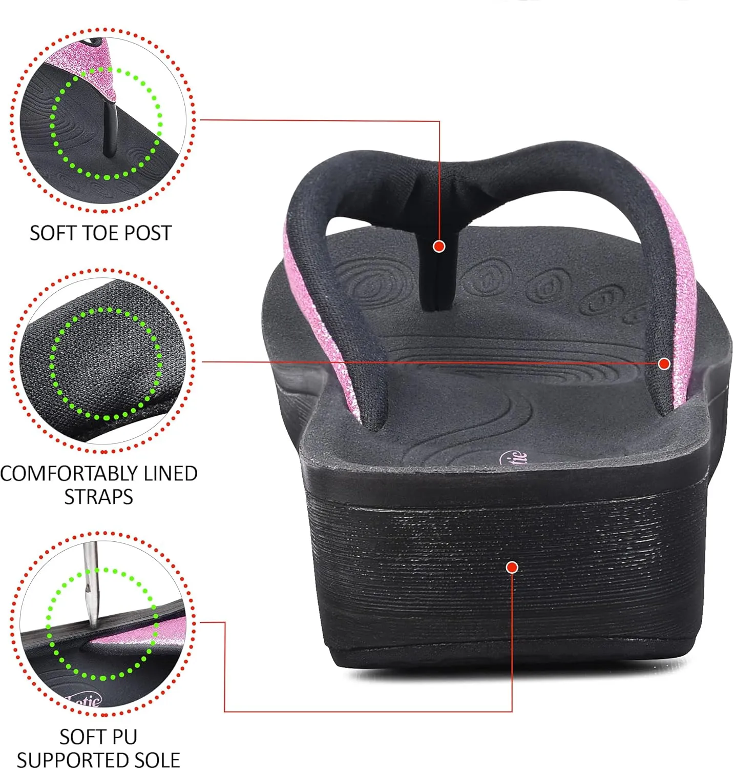 AEROTHOTIC Slip On Recovery Footwear Plantar Fasciitis Flip Flops for Women Yoga Mat Outdoor Walking Beach Ladies Arch Support Summer Thong Dressy Casual Sandals Comfortable Vacation Essentials