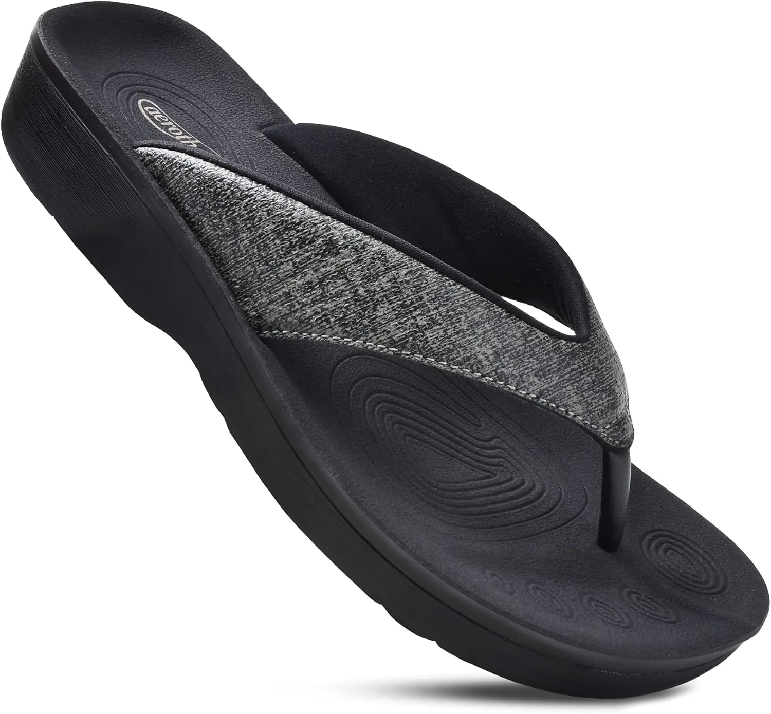AEROTHOTIC Slip On Recovery Footwear Plantar Fasciitis Flip Flops for Women Yoga Mat Outdoor Walking Beach Ladies Arch Support Summer Thong Dressy Casual Sandals Comfortable Vacation Essentials