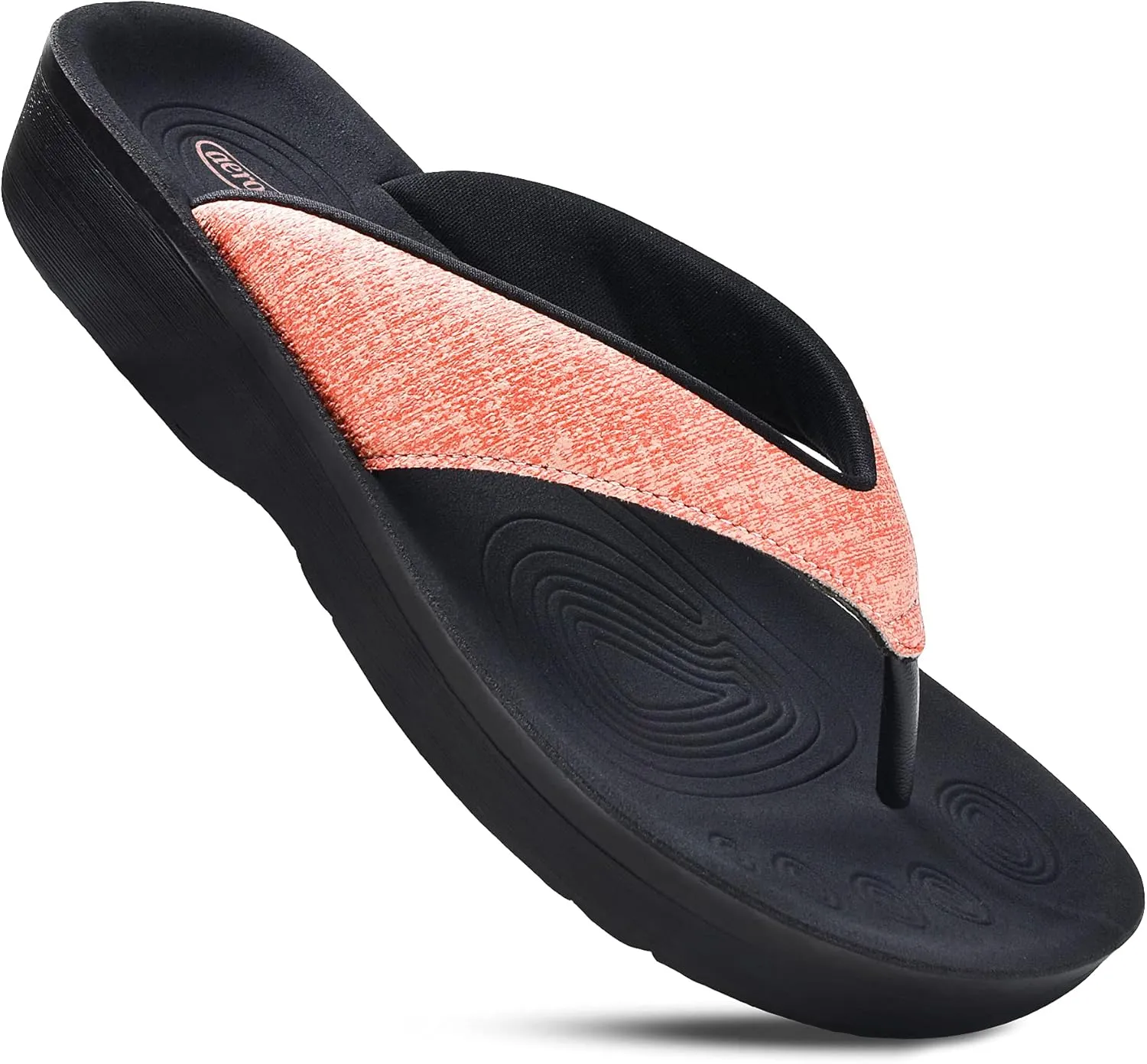 AEROTHOTIC Slip On Recovery Footwear Plantar Fasciitis Flip Flops for Women Yoga Mat Outdoor Walking Beach Ladies Arch Support Summer Thong Dressy Casual Sandals Comfortable Vacation Essentials