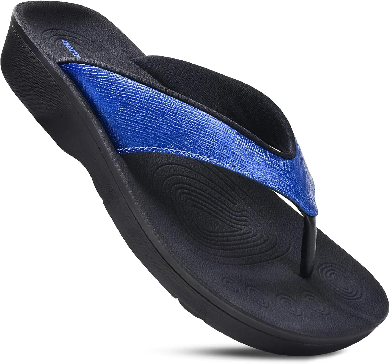 AEROTHOTIC Slip On Recovery Footwear Plantar Fasciitis Flip Flops for Women Yoga Mat Outdoor Walking Beach Ladies Arch Support Summer Thong Dressy Casual Sandals Comfortable Vacation Essentials