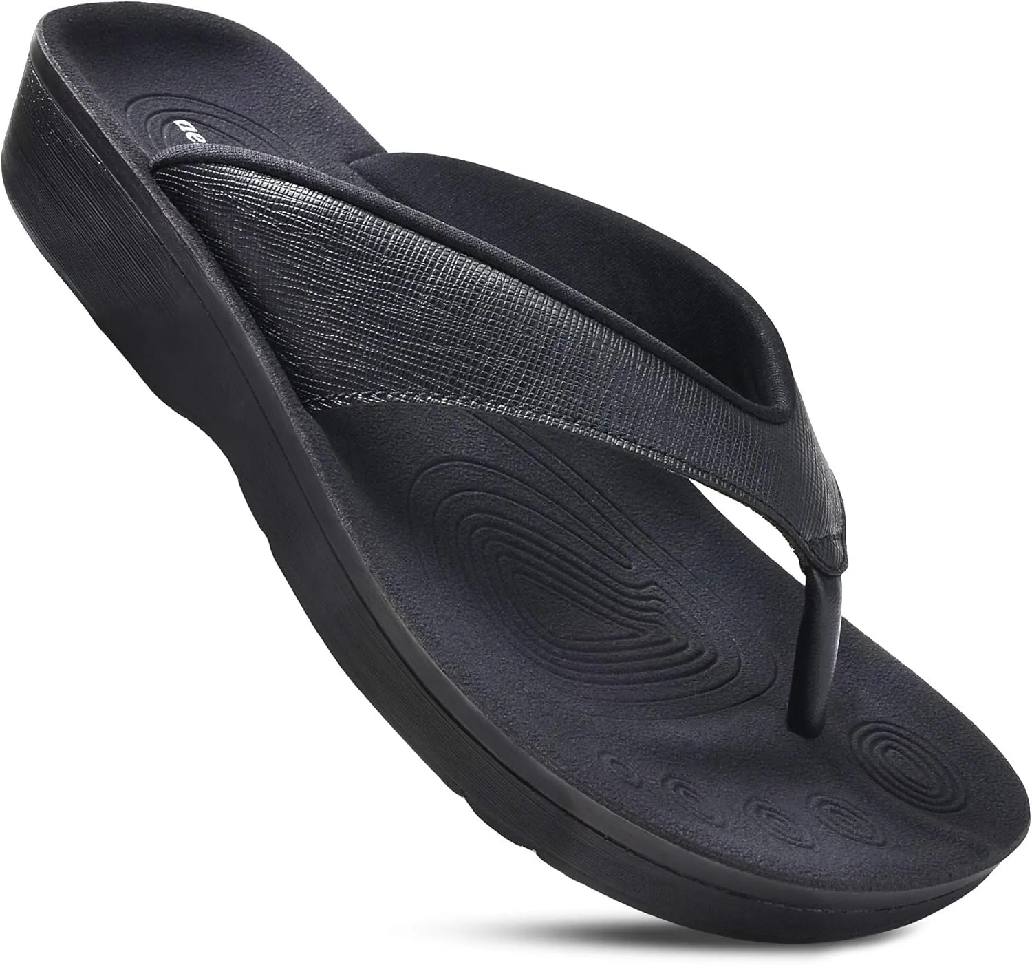 AEROTHOTIC Slip On Recovery Footwear Plantar Fasciitis Flip Flops for Women Yoga Mat Outdoor Walking Beach Ladies Arch Support Summer Thong Dressy Casual Sandals Comfortable Vacation Essentials