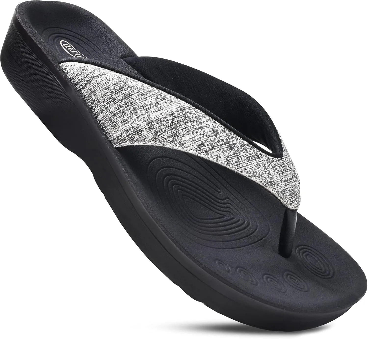 AEROTHOTIC Slip On Recovery Footwear Plantar Fasciitis Flip Flops for Women Yoga Mat Outdoor Walking Beach Ladies Arch Support Summer Thong Dressy Casual Sandals Comfortable Vacation Essentials