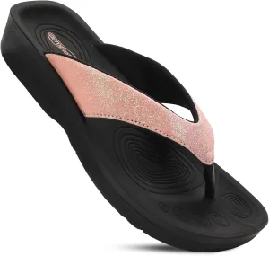 AEROTHOTIC Slip On Recovery Footwear Plantar Fasciitis Flip Flops for Women Yoga Mat Outdoor Walking Beach Ladies Arch Support Summer Thong Dressy Casual Sandals Comfortable Vacation Essentials