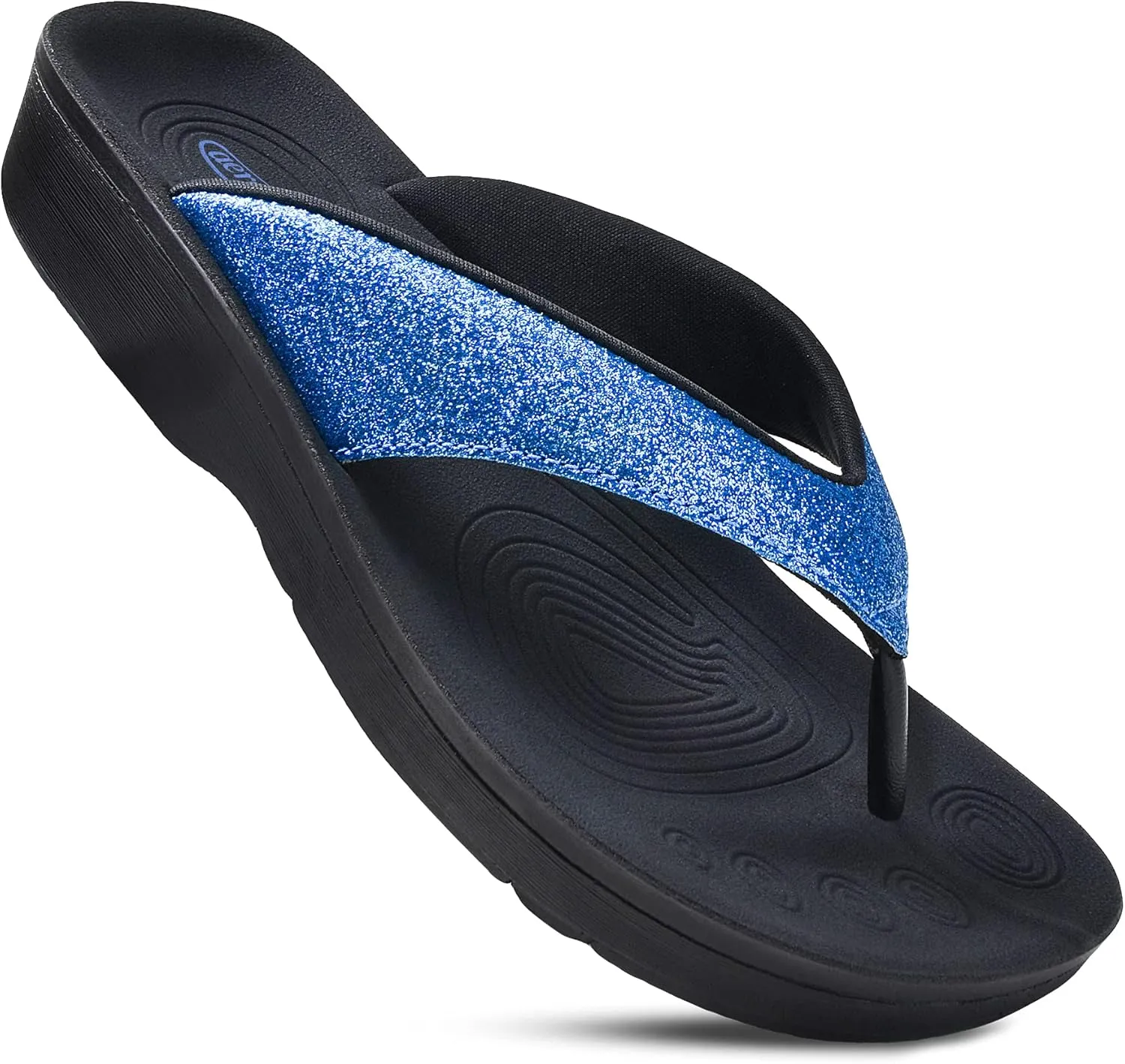 AEROTHOTIC Slip On Recovery Footwear Plantar Fasciitis Flip Flops for Women Yoga Mat Outdoor Walking Beach Ladies Arch Support Summer Thong Dressy Casual Sandals Comfortable Vacation Essentials