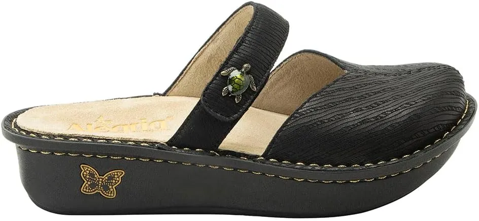 Alegria Women Kamila - Timeless Comfort, Arch Support and Style for Everyday Elegance - Nursing and Healthcare Professionals Slip-Resistant Mules - Open Back Leather Comfort Walking Clog Shoes