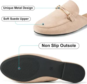 Alicegana Mules for Women Flats Shoes: Comfortable Closed Toe Slip on Mules 2025 Dressy Business Buckle Loafers