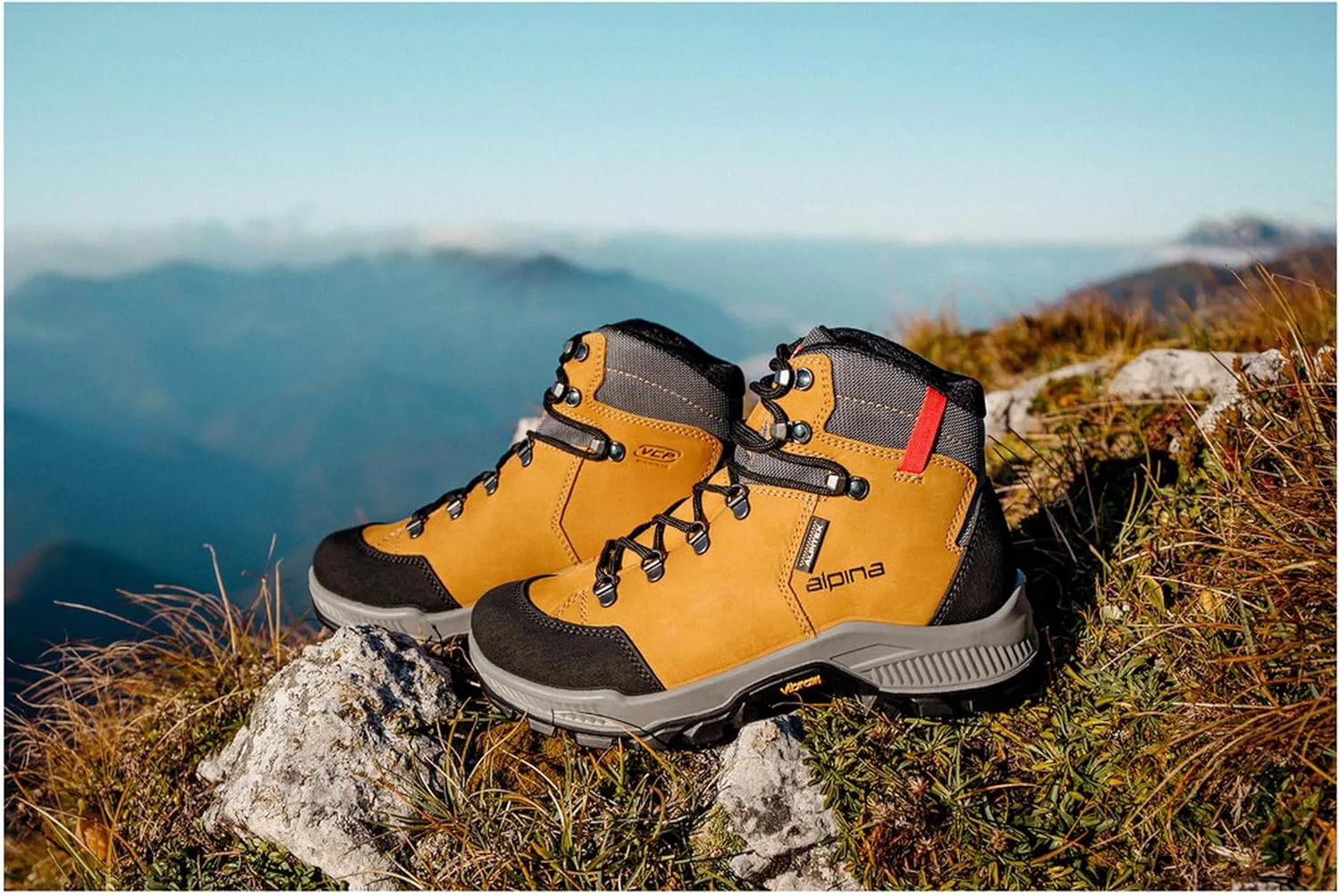 Alpina Stador Premium Hiking Boots | Ankle High | Waterproof | Breathable Membrane | Vibram Sole | Slip Resistant | Made in Europe
