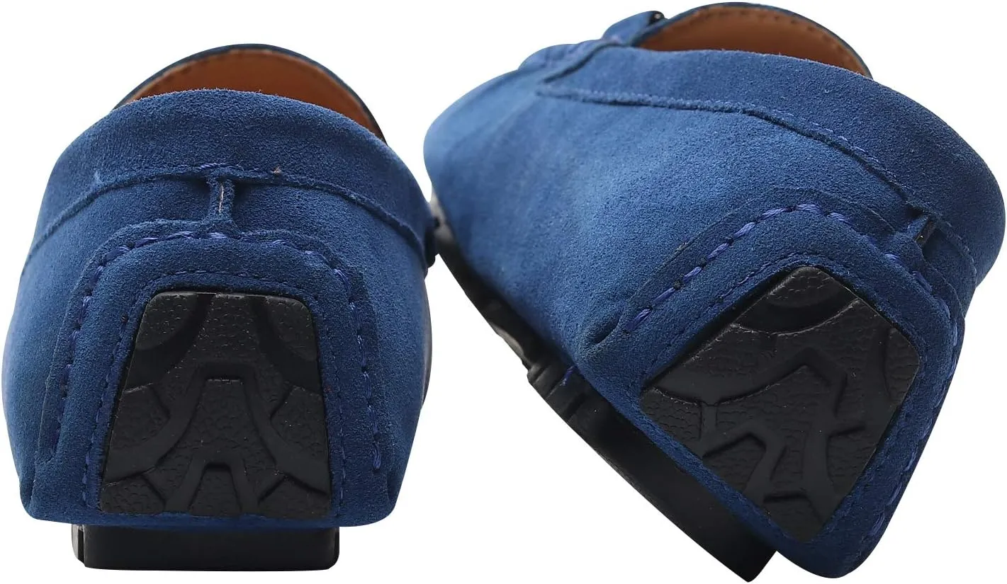 ANUFER Mens Elegant Buckle Loafers Comfort Suede Driving Shoes Stylish Moccasin Slippers