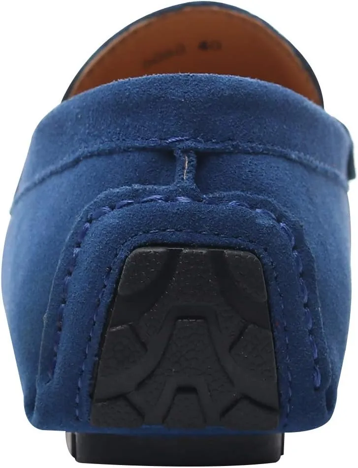 ANUFER Mens Elegant Buckle Loafers Comfort Suede Driving Shoes Stylish Moccasin Slippers