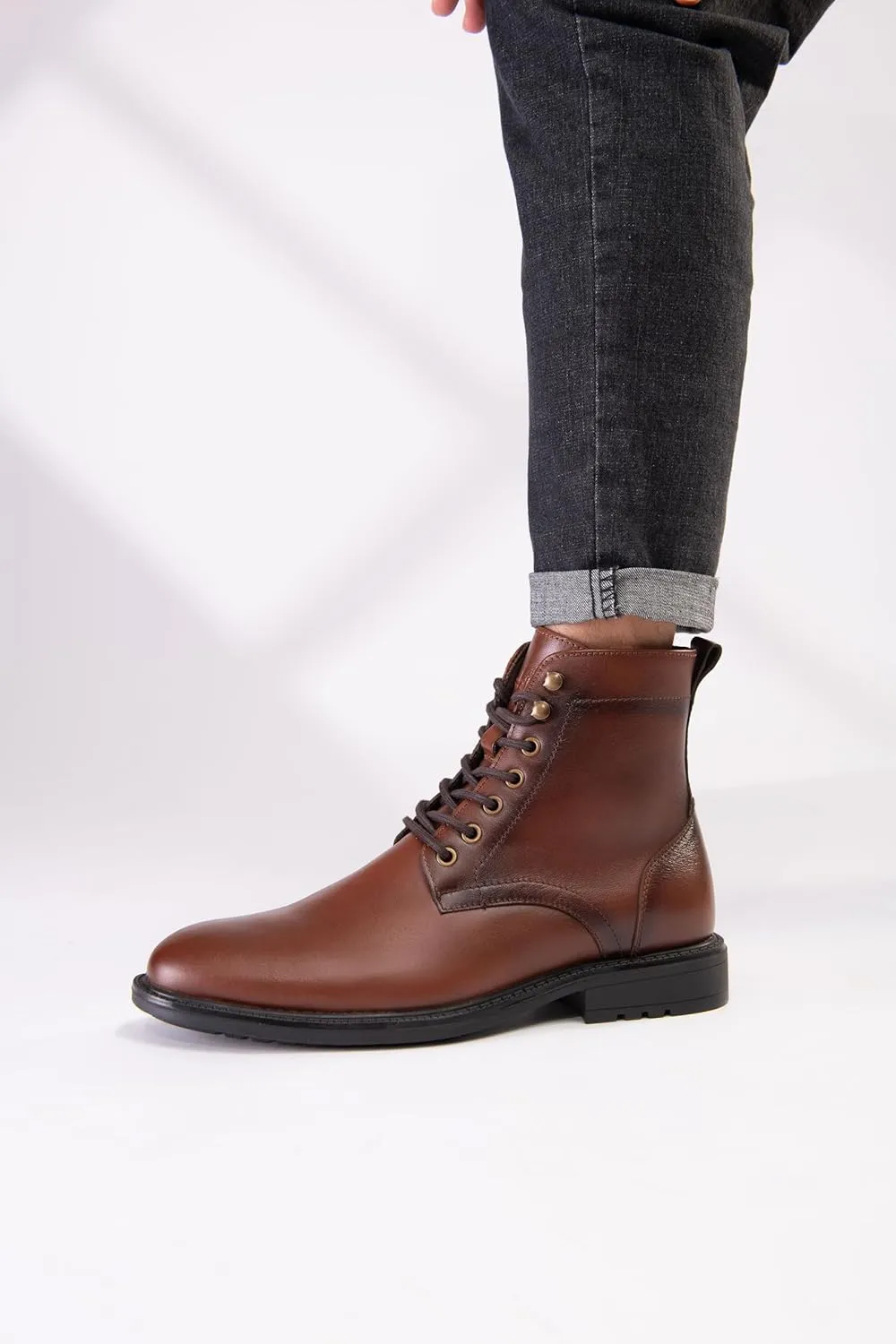Arkbird Men's Motocycle Combat Boots, Comfortable Stylish Lace Up Fashion Casual Boot For Men