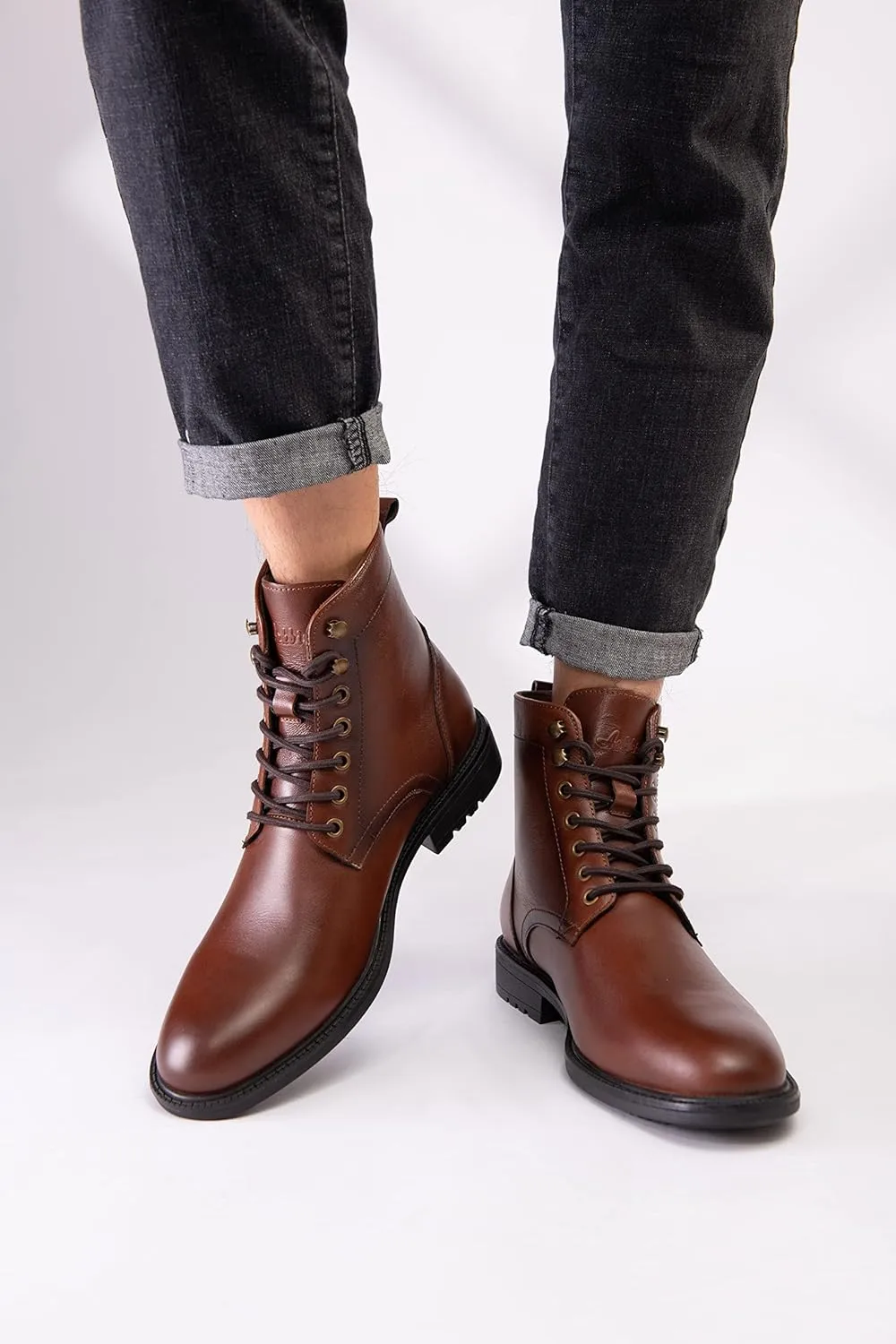 Arkbird Men's Motocycle Combat Boots, Comfortable Stylish Lace Up Fashion Casual Boot For Men