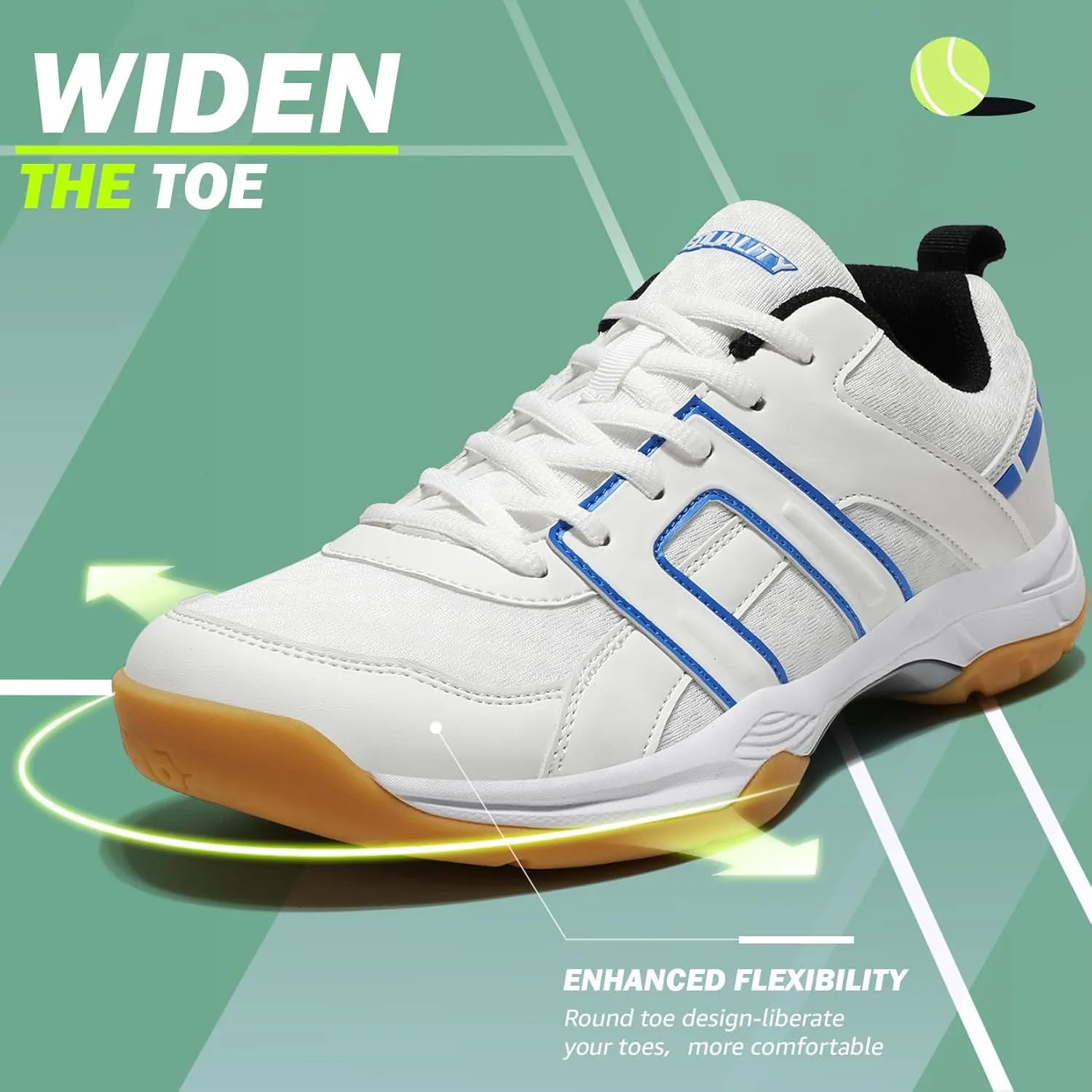 ASHION Pickleball Shoes for Men Tennis Shoes Sneakers for All Court Racquetball Athletic Shoes for Racquet Sport | Arch Support