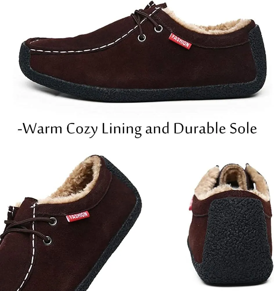 Asifn Men Slip On Moccasin Slippers Loafers Suede Indoor Outdoor Boat Shoes Casual Fuzzy Comfy Wool-blend Memory Foam