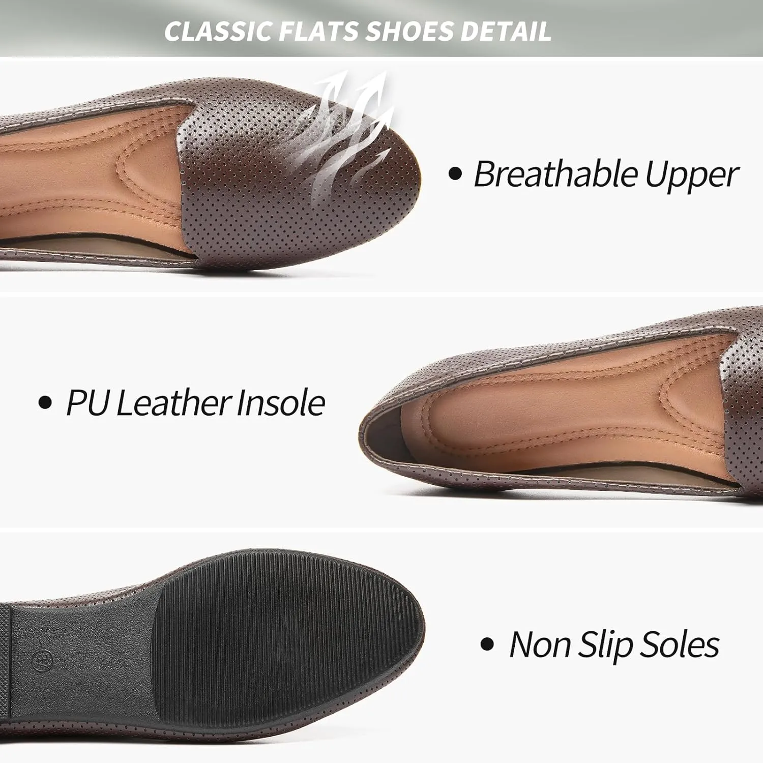 Ballet Flats Shoes for Women Dress Shoes Comfortable Dressy Casual Business Slip on Shoes Loafers