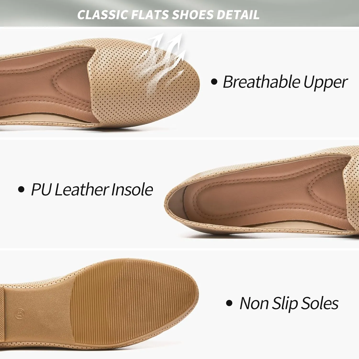 Ballet Flats Shoes for Women Dress Shoes Comfortable Dressy Casual Business Slip on Shoes Loafers