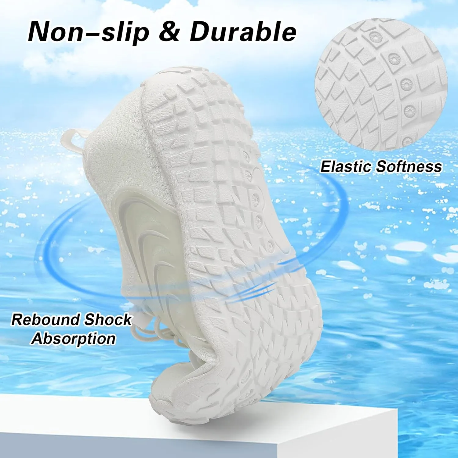 BARERUN Kids Water Shoes Boys Girls Barefoot Aqua Socks Quick Dry Breathable Sports Aqua Athletic Sneakers Wide Toe Adjustable Lightweight Beach Swim Pool Shoes