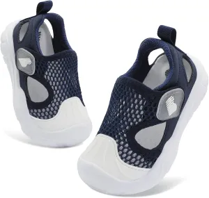 BARERUN Toddler Water Shoes Boys Girls Qucik Dry Breathable Kids Water Shoes Wide Adjustable Instep Water Sandals for Beach Swim Pool Non Slip Flexible Barefoot Sport Aqua Shoes
