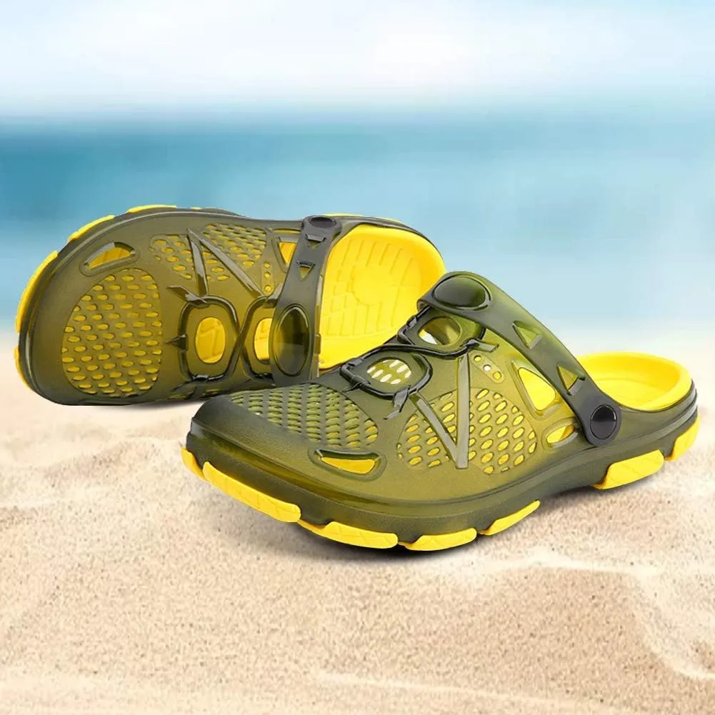 beister Mens Clogs Non Slip Water Shoes with Adjustable Strap, Lightweight Slip on Mules Garden Kitchen Outdoor Beach Yard Pool Shower Summer Sandals Slippers