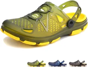 beister Mens Clogs Non Slip Water Shoes with Adjustable Strap, Lightweight Slip on Mules Garden Kitchen Outdoor Beach Yard Pool Shower Summer Sandals Slippers