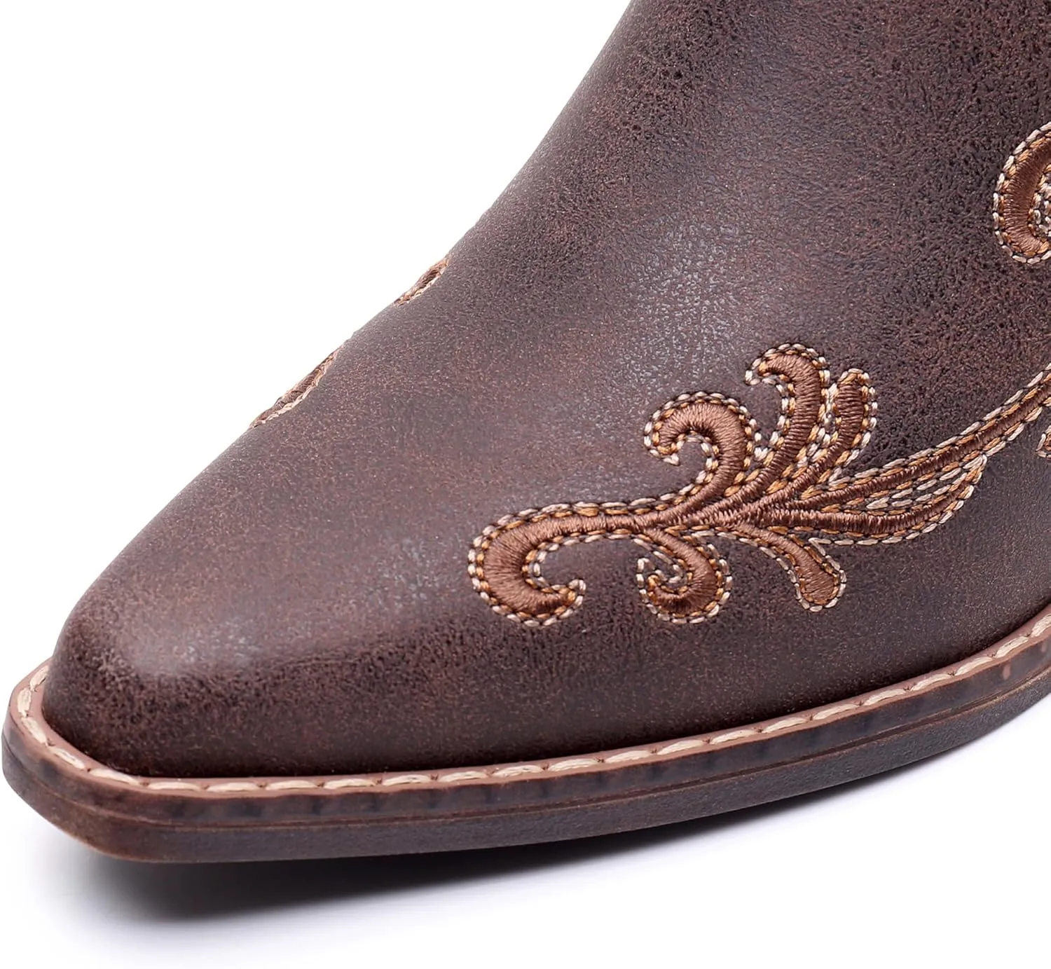 Blikcon Womens' Embroidery Western Ankle Cowgirl Boots