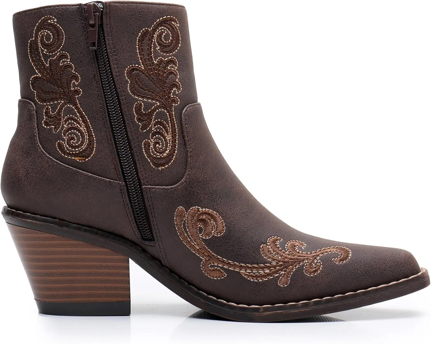Blikcon Womens' Embroidery Western Ankle Cowgirl Boots